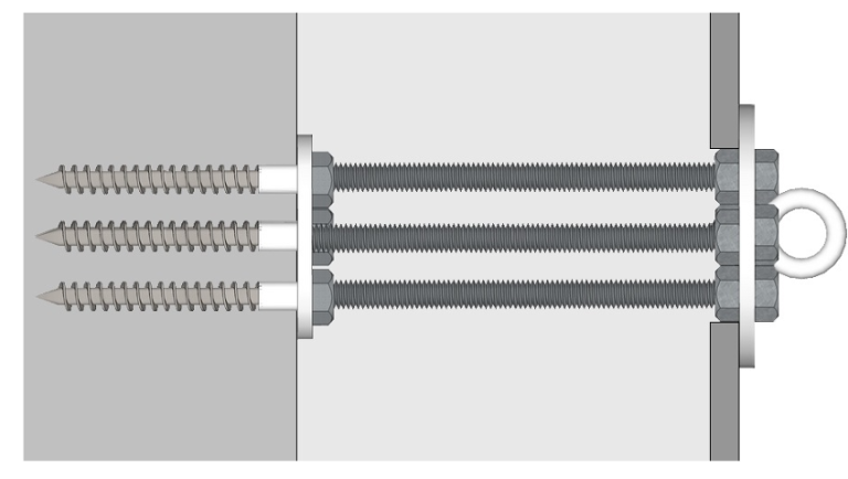 La fixation murale double peau, pour mur avec isolation extérieure