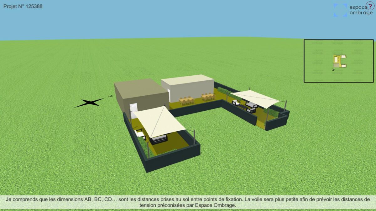 Projet pour un rooftop d'immeuble avec des voiles à enrouleur