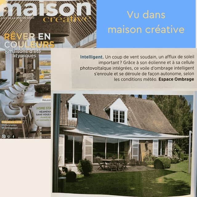 Maison créative et voile d'ombrage motorisée pour jardin