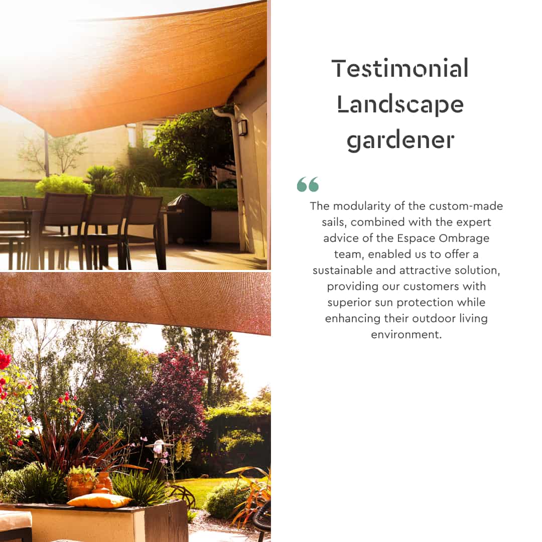 Testimonial from a professional landscape gardener and shade sail installer Testimonial from a professional landscape gardener and shade sail installer