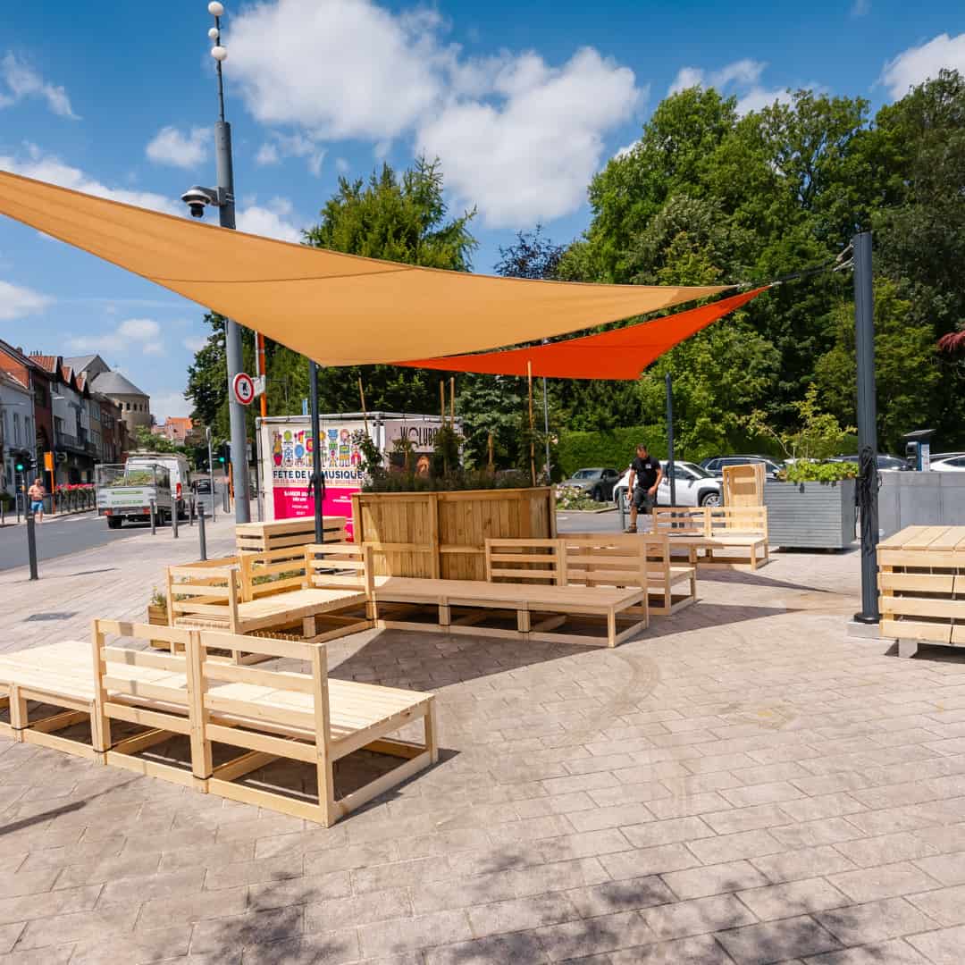 Professional shade sail for a community Professional shade sail for a community