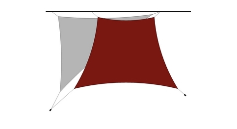 1 triangle et un trapèze avec deux mâts réglables