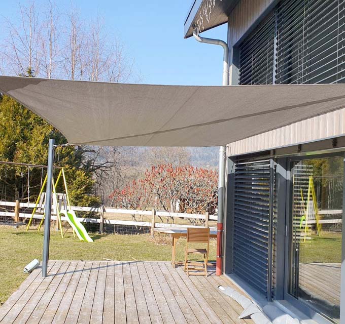 Custom made micro-perforated shade sail