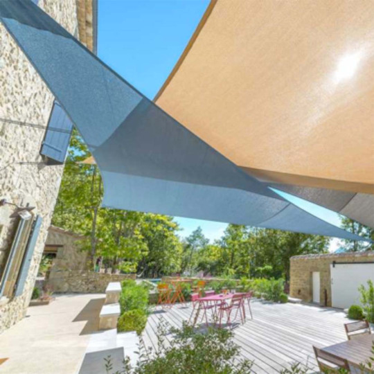 Voiles ombrage ajourées avec fixation pour toile solaire pour terrasse et jardin multicolores