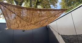 Shade sail made of natural coconut fibre